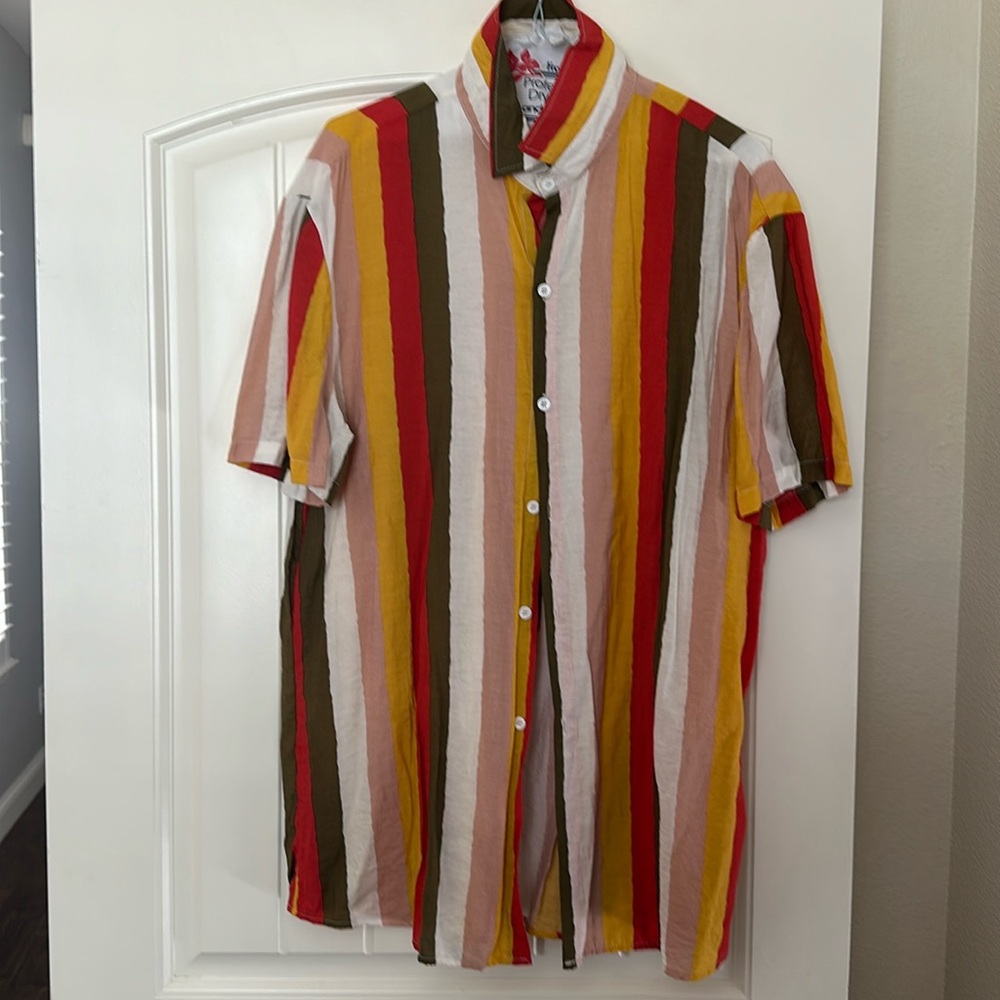 Unbranded Men’s Striped Linen Shirt